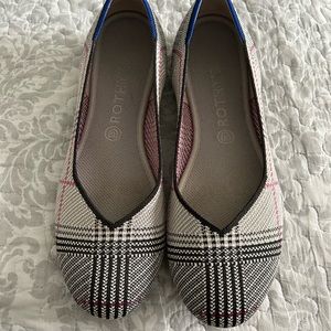 Rothy’s grey glen plaid flats - size 12